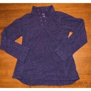 Duluth Trading Medium Women Frost Lake Fleece Pullover 1/4 Snap Sweatshirt